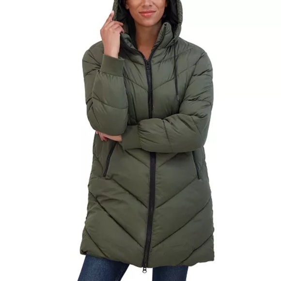 Sebby Juniors' 3/4 Puffer Jacket with Hood, women’s jacket coat - Picture 3 of 14